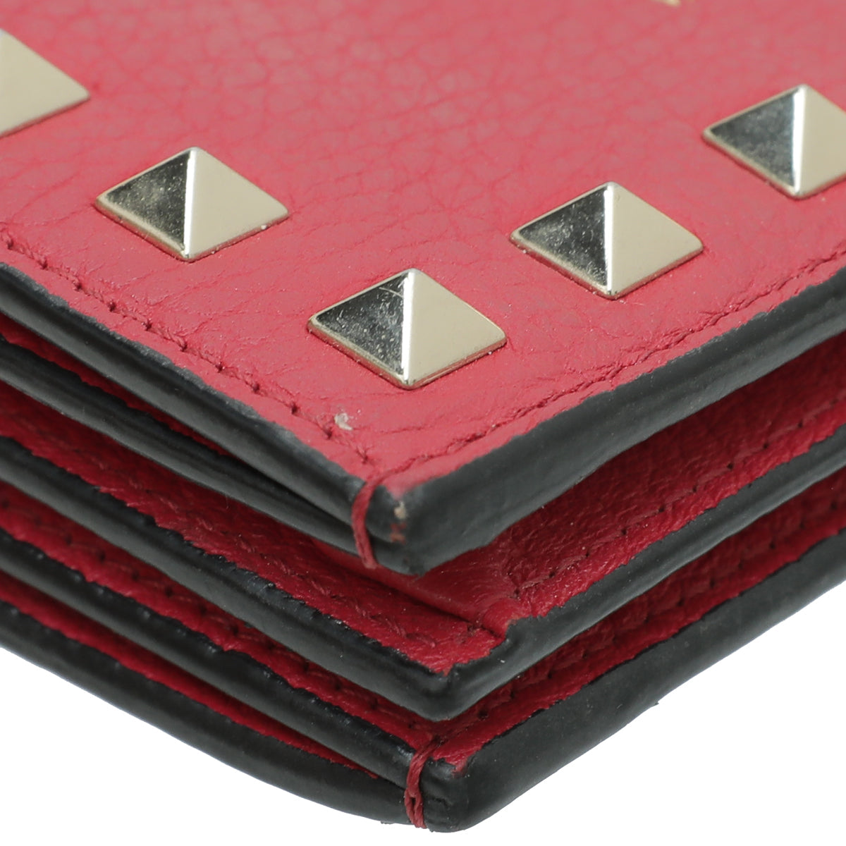 Valentino Red Rockstud Small Wallet