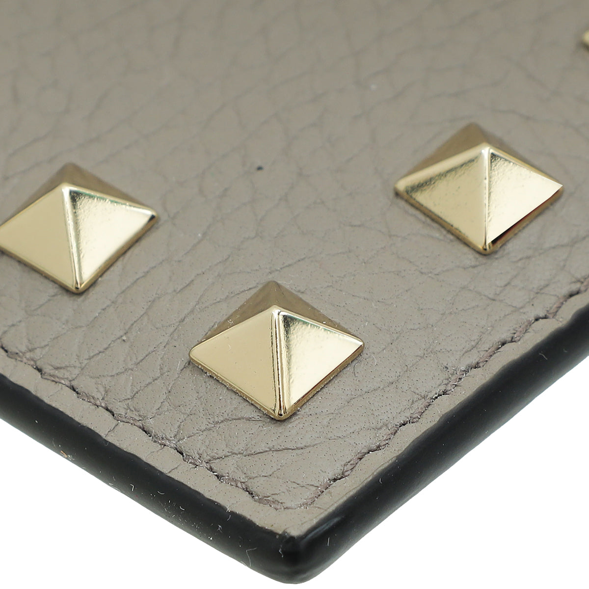 Valentino Gray Rockstud Card Holder