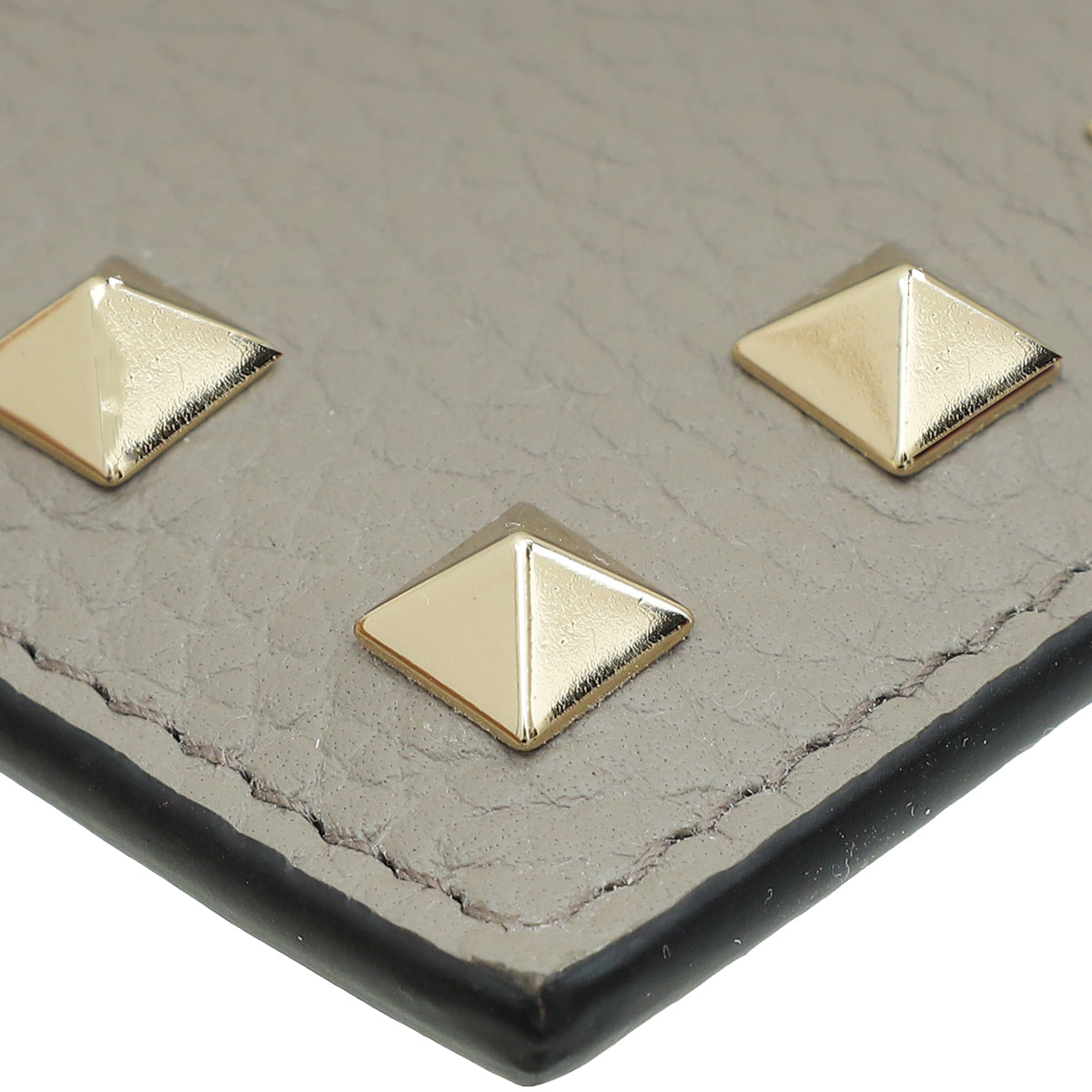 Valentino Gray Rockstud Card Holder
