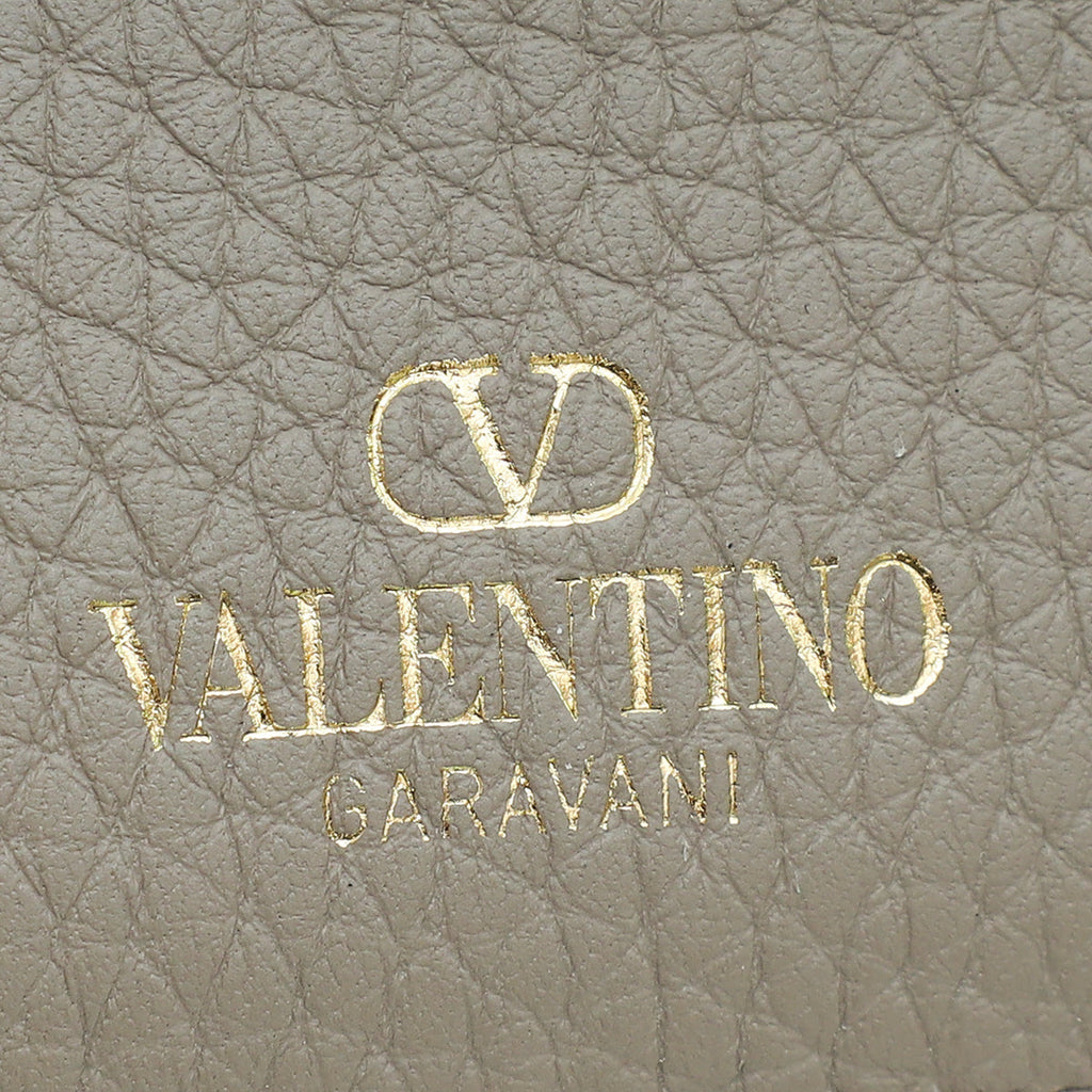 Valentino Gray Rockstud Card Holder