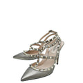 Valentino Metallic Olive Rockstud Caged Ankle Strap Pumps 38