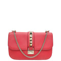 Valentino Red Glam Lock Medium Shoulder Bag
