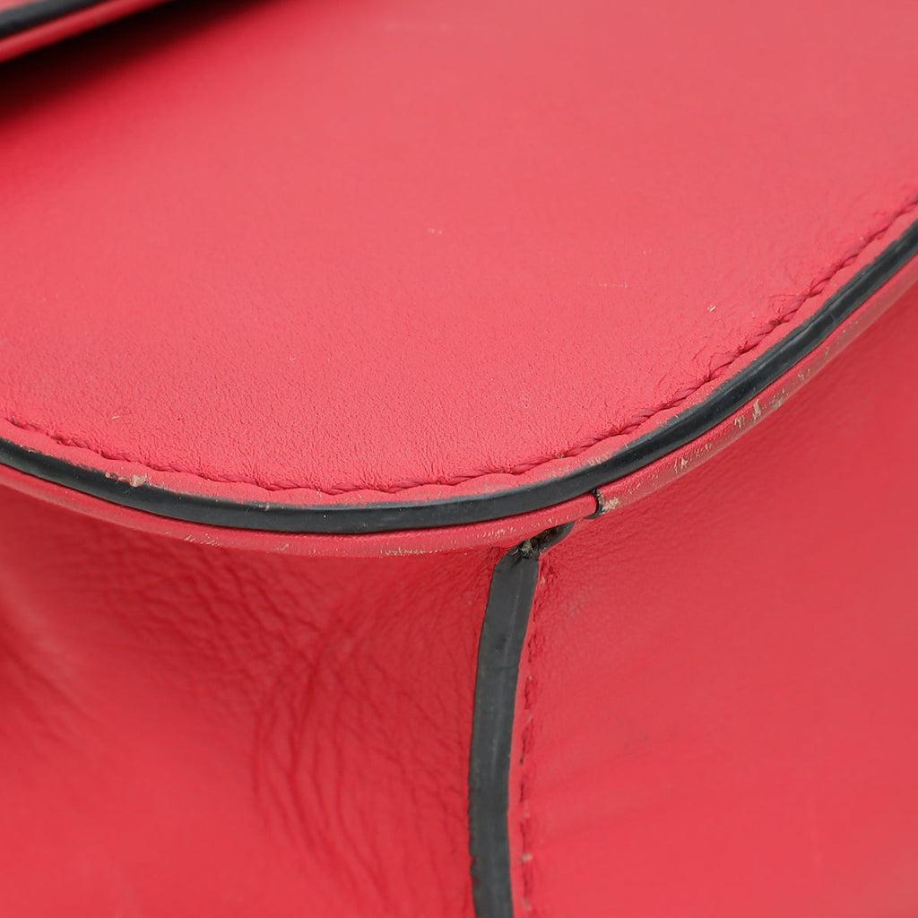 Valentino Red Glam Lock Medium Shoulder Bag