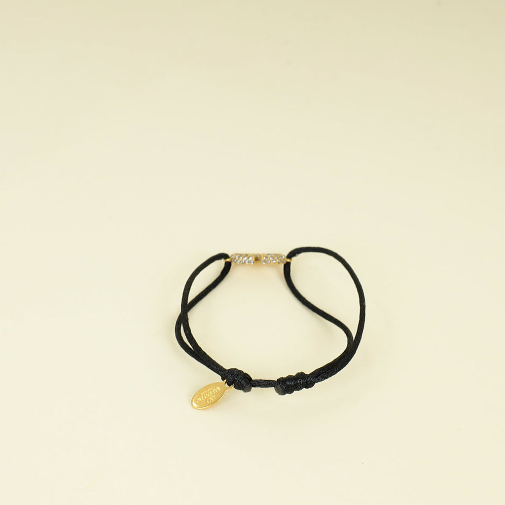 Valentino Navy Blue Vlogo Crystal Cord Bracelet
