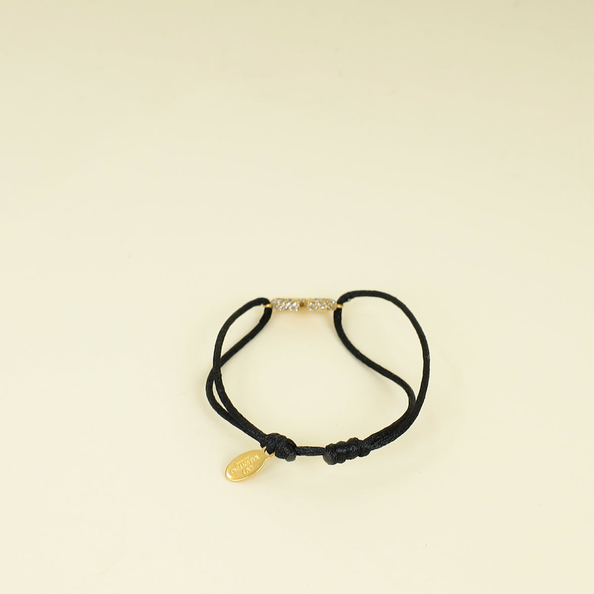 Valentino Navy Blue Vlogo Crystal Cord Bracelet