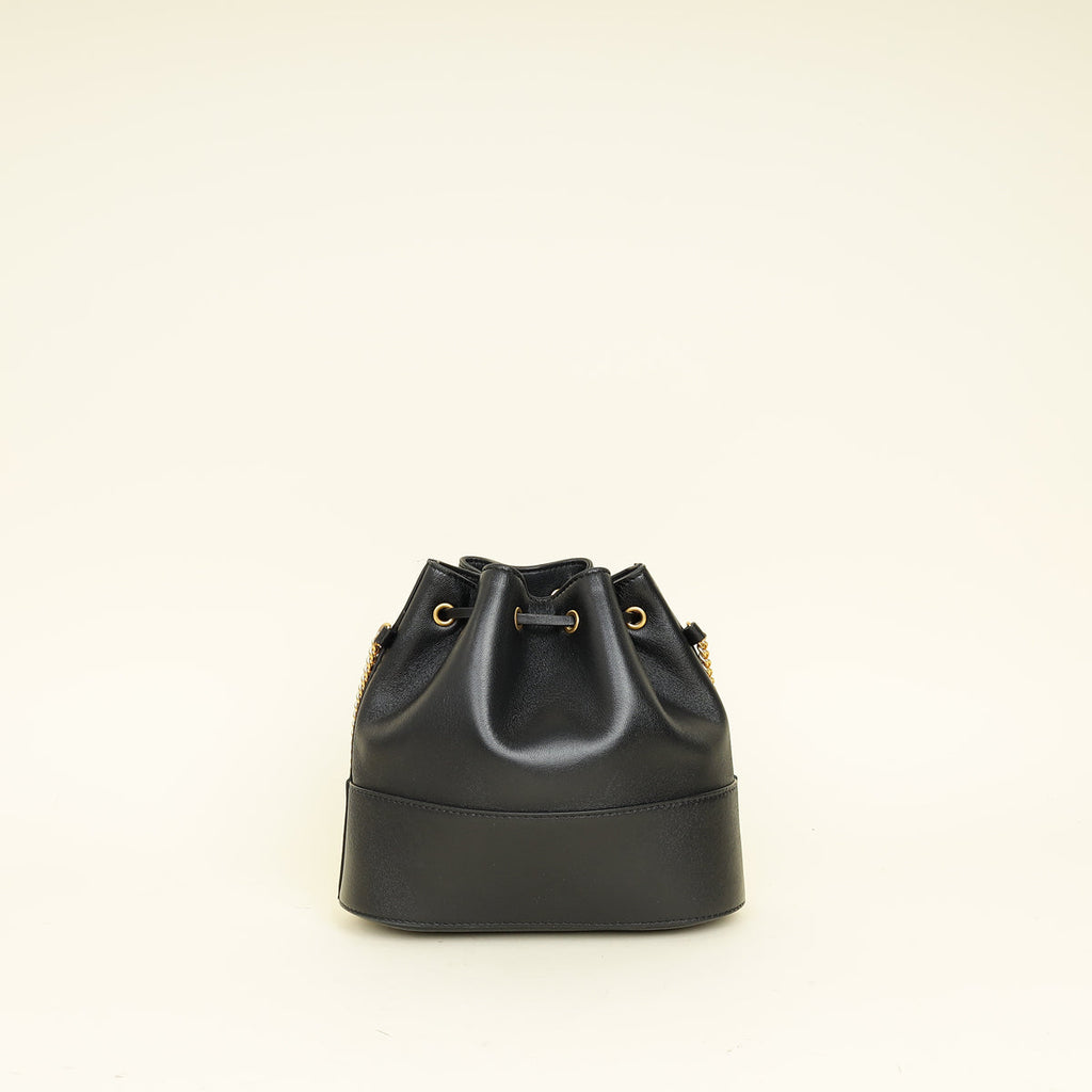Valentino Black Vlogo Signature Mini Bucket Bag