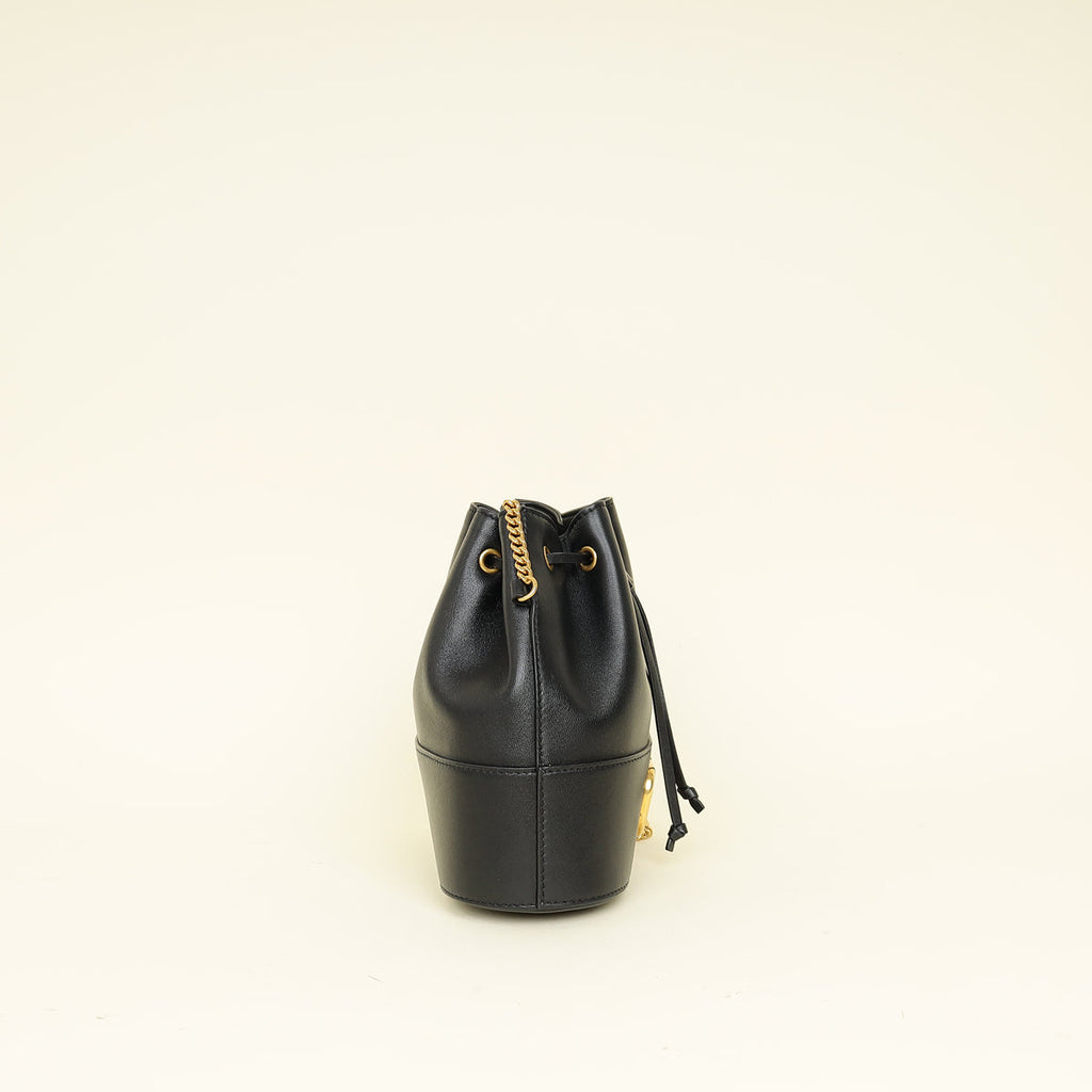 Valentino Black Vlogo Signature Mini Bucket Bag