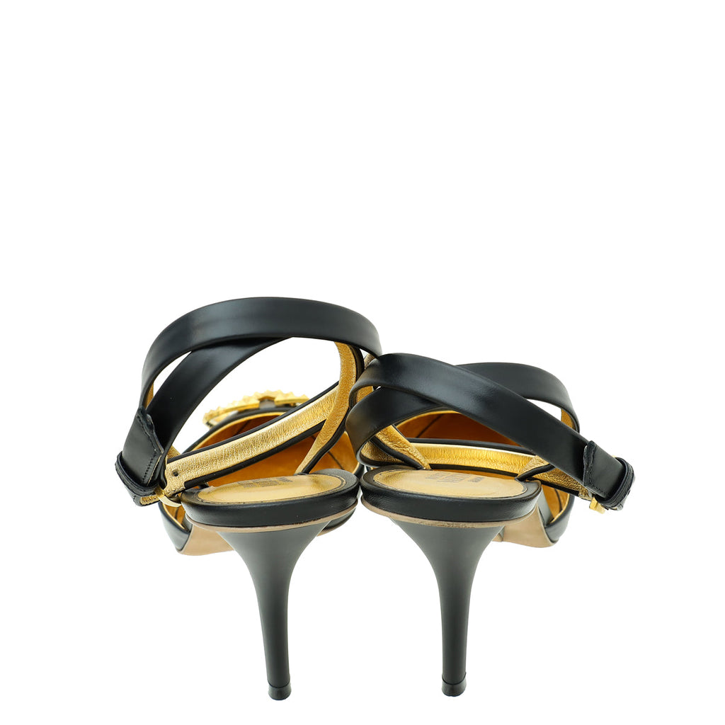 Valentino Black Vlogo Rockstud Slingback Pump 40