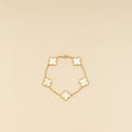 Van Cleef & Arpels 18K Yellow Gold 5 Motif MOP Vintage Alhambra Bracelet