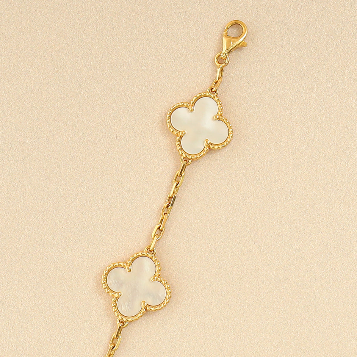 Van Cleef & Arpels 18K Yellow Gold 5 Motif MOP Vintage Alhambra Bracelet