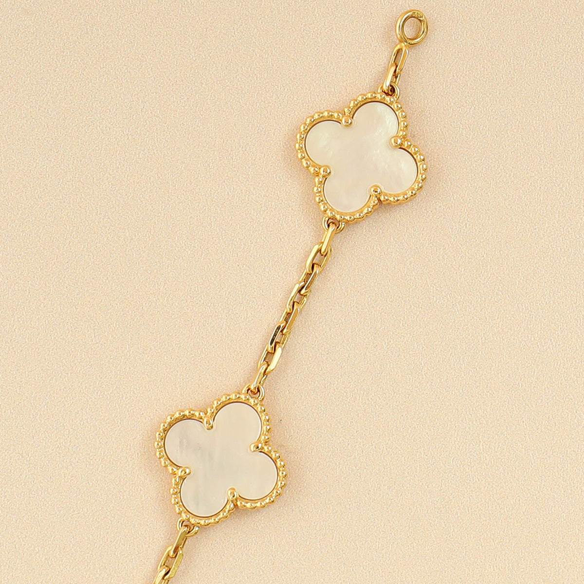 Van Cleef & Arpels 18K Yellow Gold 5 Motif MOP Vintage Alhambra Bracelet