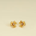 Van Cleef and Arpels 18K Yellow Gold Diamond Frivole Earrings Small Model