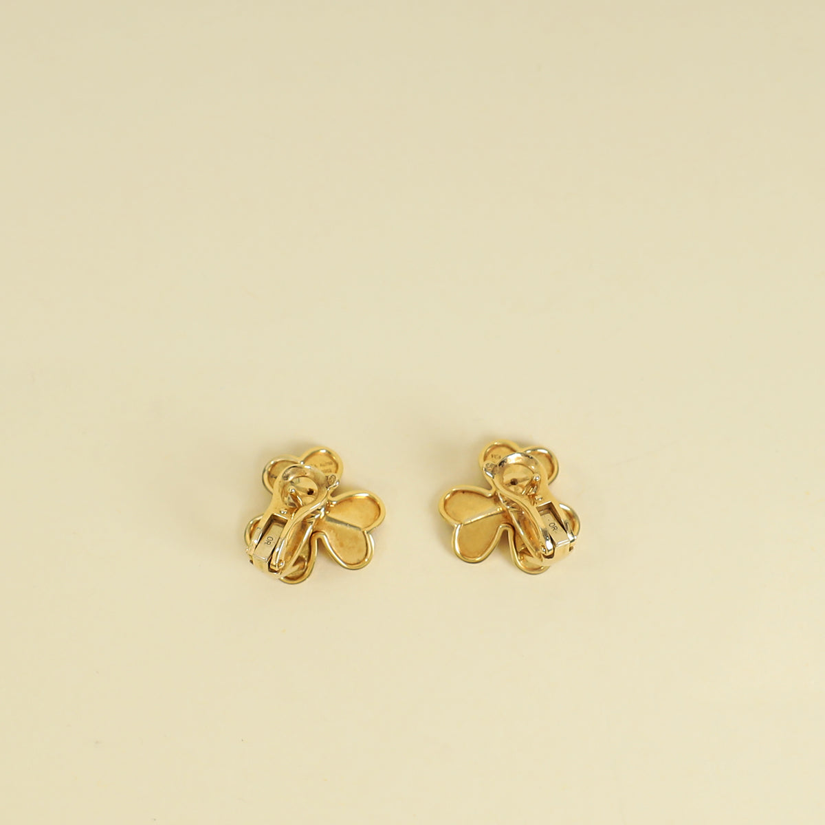 Van Cleef and Arpels 18K Yellow Gold Diamond Frivole Earrings Small Model
