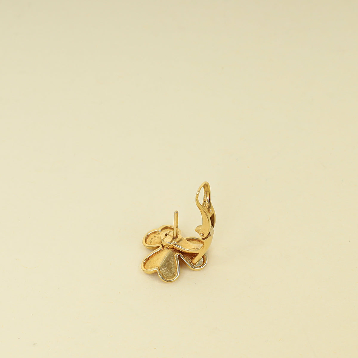 Van Cleef and Arpels 18K Yellow Gold Diamond Frivole Earrings Small Model