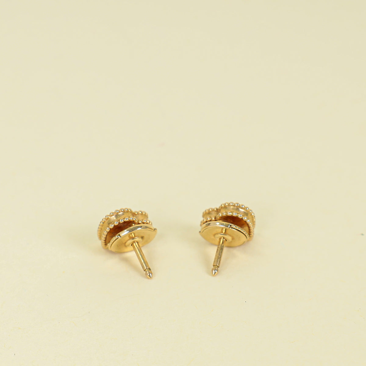 Van Cleef & Arpels 18K Rose Gold Sweet Alhambra Carnelian Heart Earrings