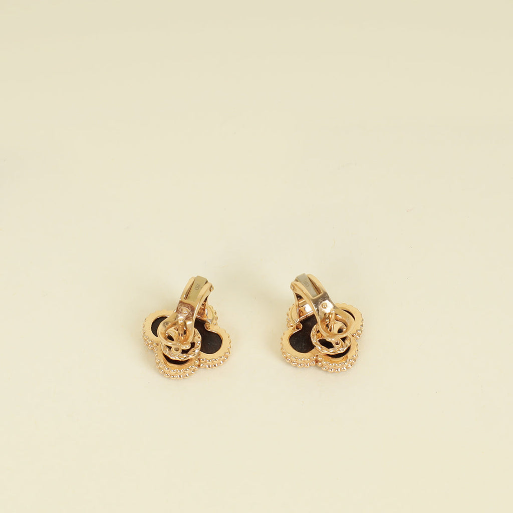 Van Cleef & Arpels 18K Pink Gold Vintage Alhambra Earrings