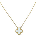 Van Cleef & Arpels 18K Yellow Gold MOP Motifs Vintage Alhambra Pendant Necklace