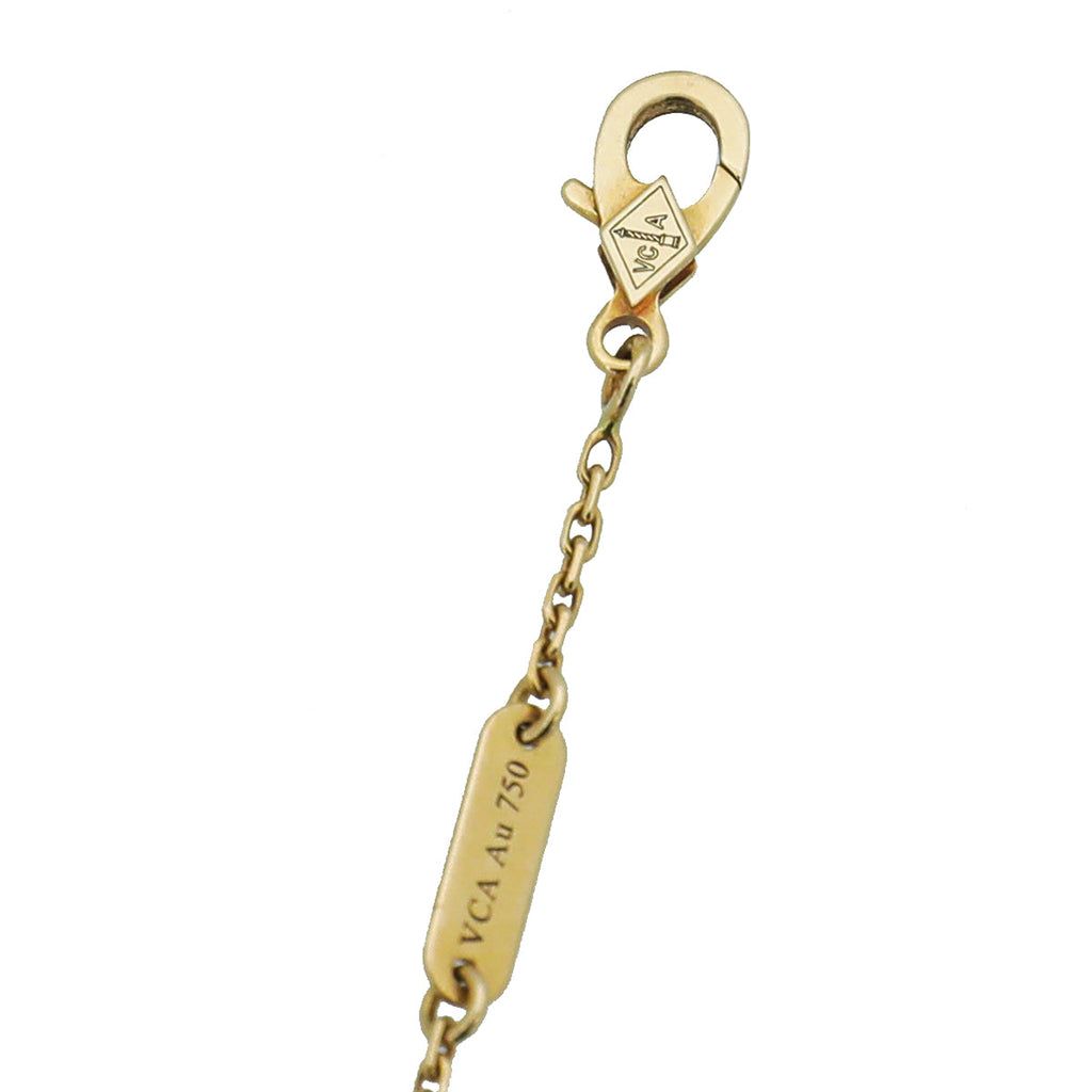 Van Cleef & Arpels 18K Yellow Gold MOP Motifs Vintage Alhambra Pendant Necklace