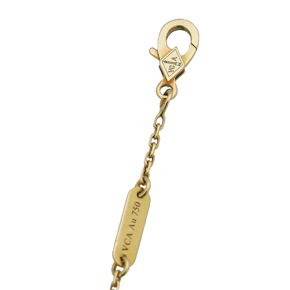 Van Cleef & Arpels 18K Yellow Gold MOP Motifs Vintage Alhambra Pendant Necklace