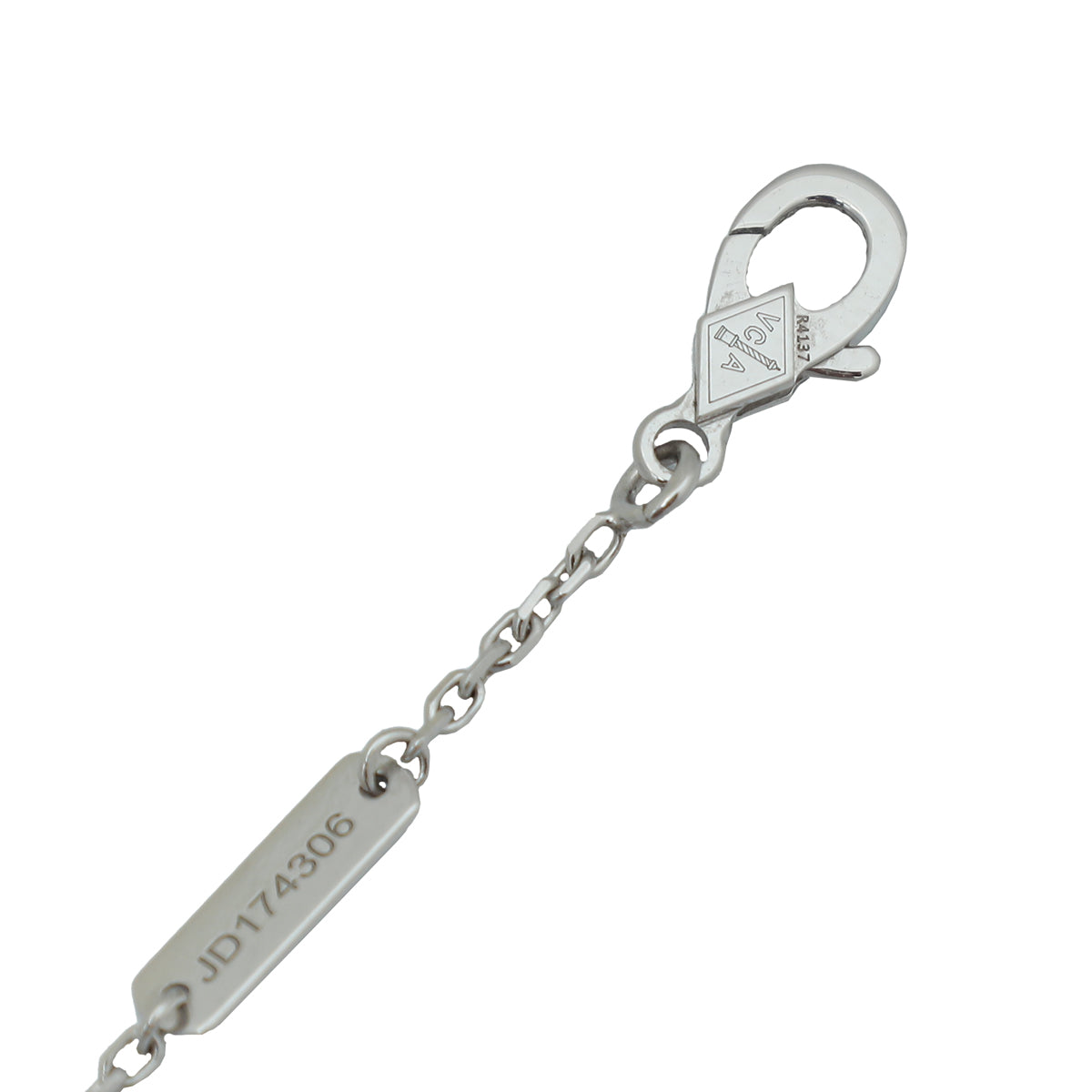 Van Cleef & Arpels 18K White Gold Diamond Holiday Ltd. Ed.Celadon Vintage Alhambra Necklace