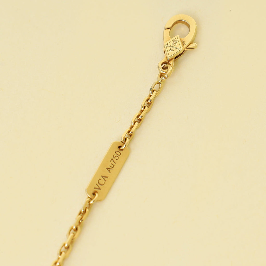 Van Cleef & Arpels 18K Yellow Gold Onyx Magic Alhambra Necklace