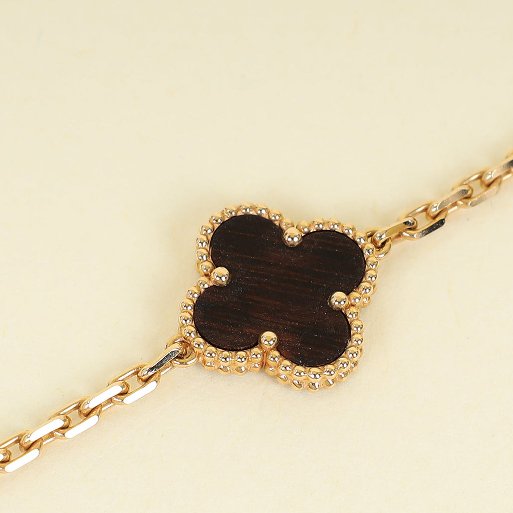Van Cleef & Arpels 18K Pink Gold Vintage Alhambra 10 Motifs Necklace