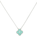 Van Cleef & Arpels 18K White Gold Diamond Holiday Ltd. Ed.Celadon Vintage Alhambra Necklace