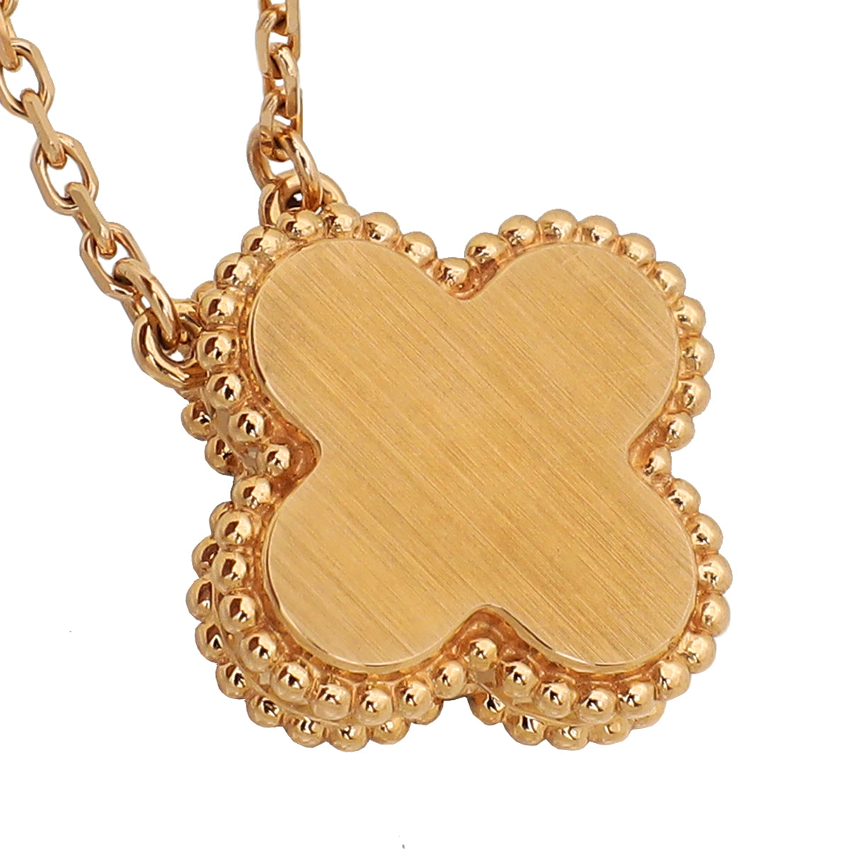 Van Cleef & Arpels 18K Rose Gold Diamond Silver Obsidian Vintage Alhambra Holiday 2023 Pendant Necklace