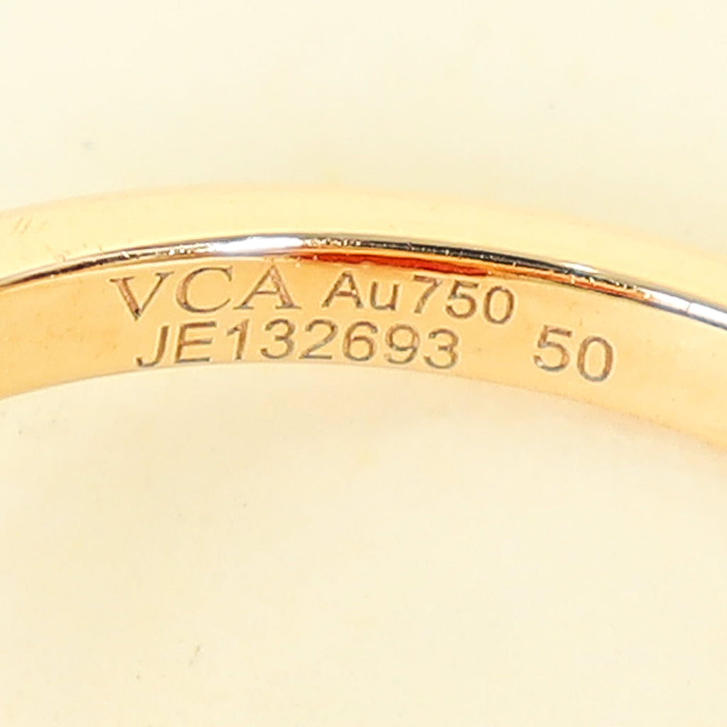 Van Cleef & Arpels 18K Rose Gold Sweet Heart Carnelian Diamond Ring 50