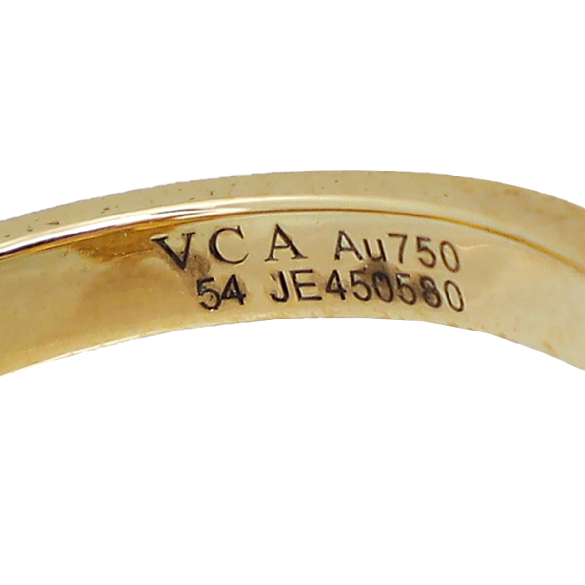 Van Cleef & Arpels 18K Yellow Gold Diamond Vintage Alhambra Ring 54