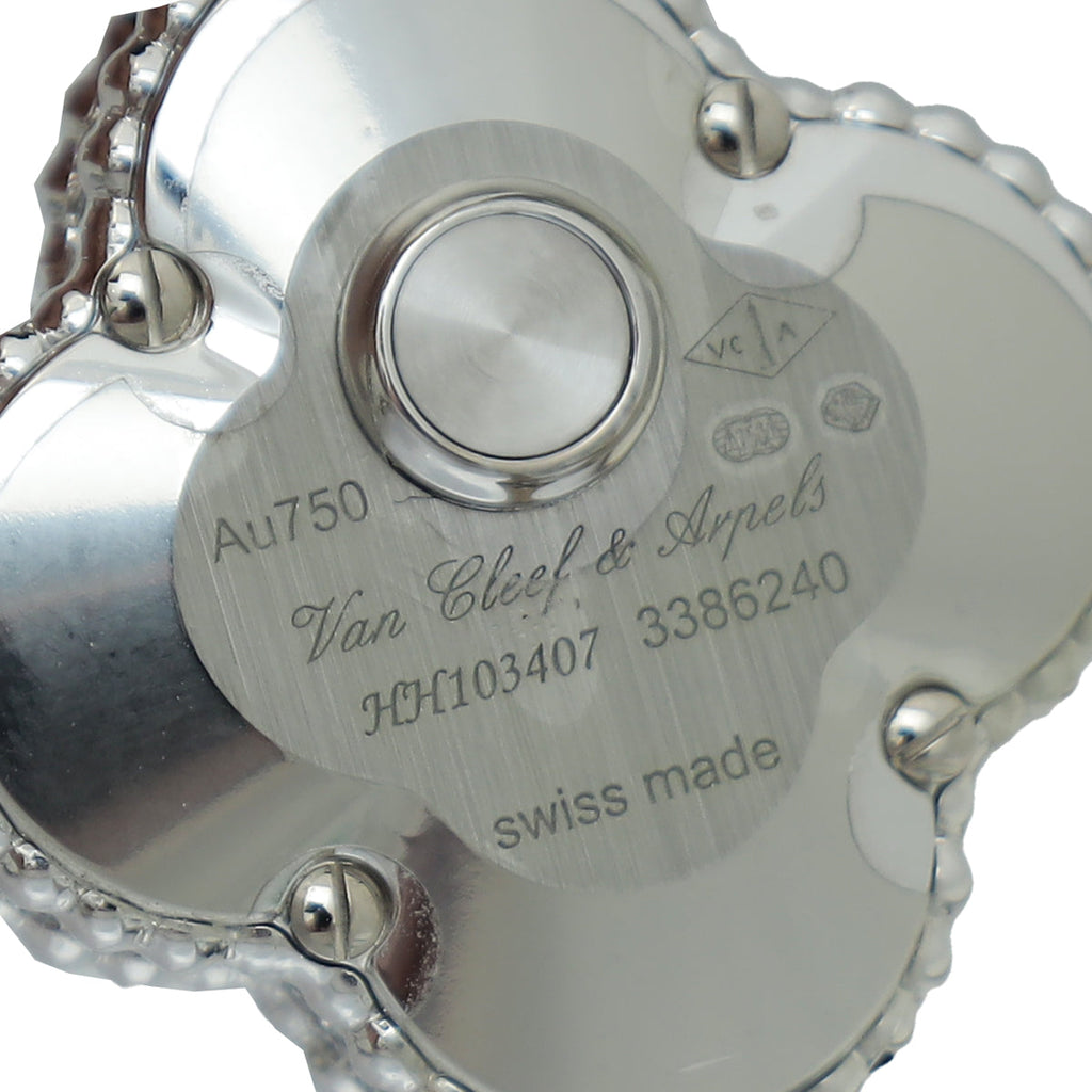 Van Cleef & Arpels 18K White Gold Diamond Sweet Alhambra Watch
