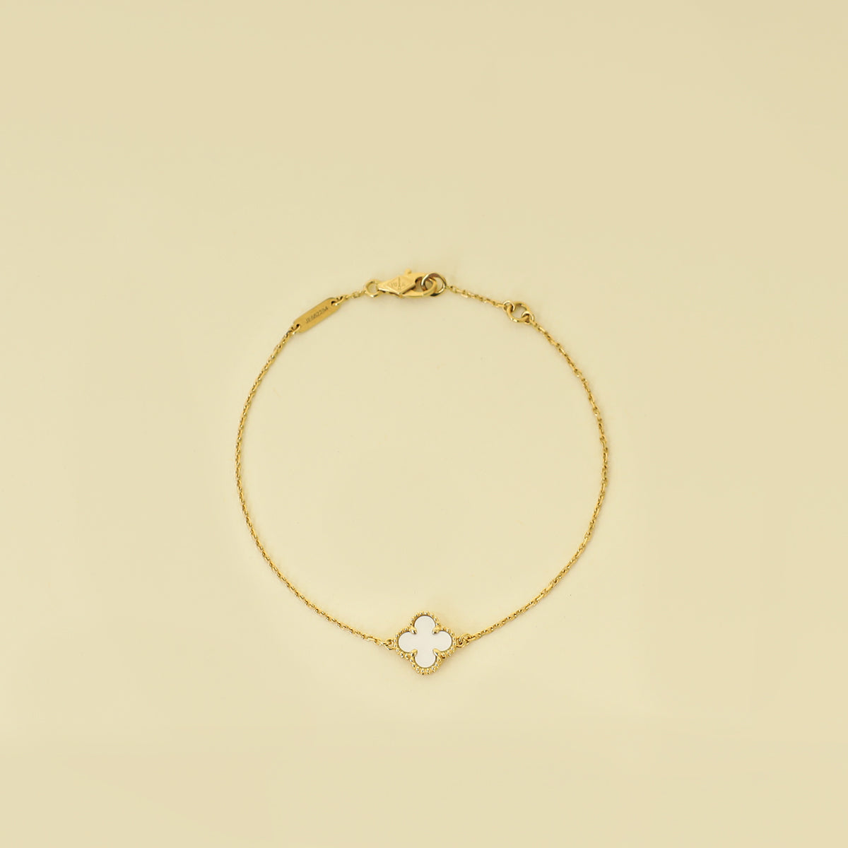 Van Cleef & Arpels 18K Yellow Gold Sweet Alhambra Mop Bracelet