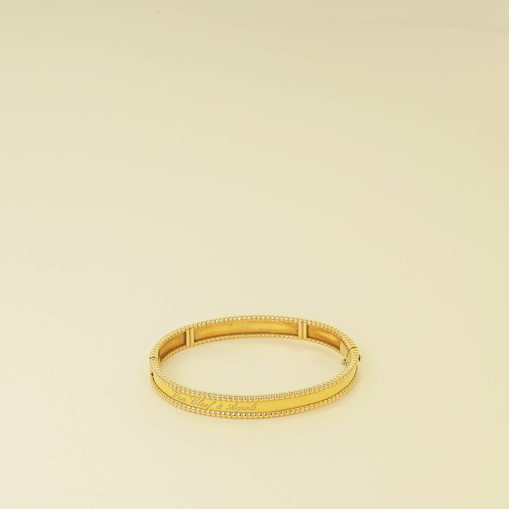 Van Cleef & Arpels 18K Yellow Gold Perlée Signature Bracelet, Medium Model