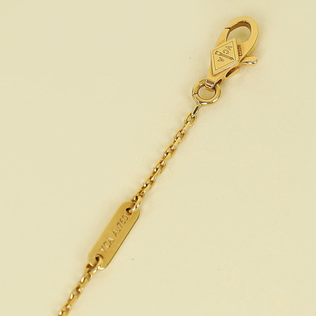 Van Cleef & Arpels 18K Yellow Gold MOP Sweet Alhambra Pendant Necklace
