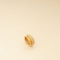 Van Cleef & Arpels 18K Yellow Gold Perlée Diamonds Duo Ring 50
