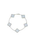 Van Cleef & Arpels 18K White Gold Vintage Alhambra 5 Motifs Bracelet