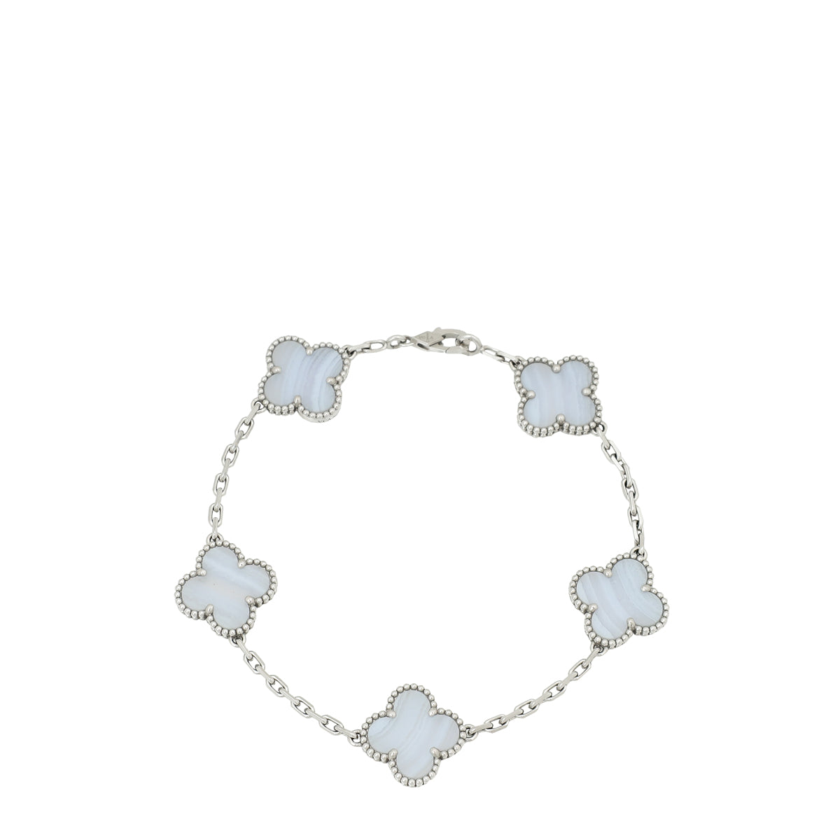 Van Cleef & Arpels 18K White Gold Vintage Alhambra 5 Motifs Bracelet