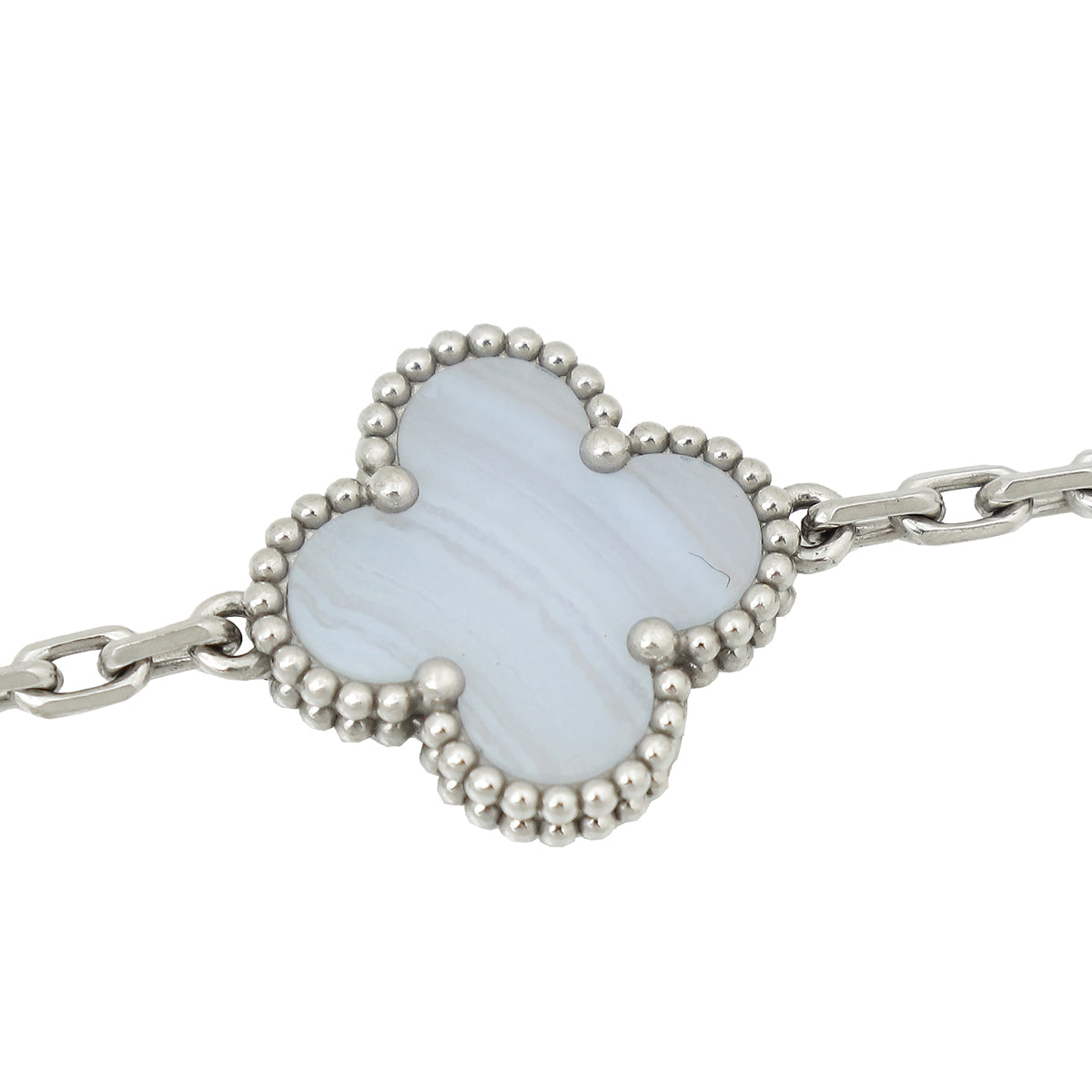 Van Cleef & Arpels 18K White Gold Vintage Alhambra 5 Motifs Bracelet