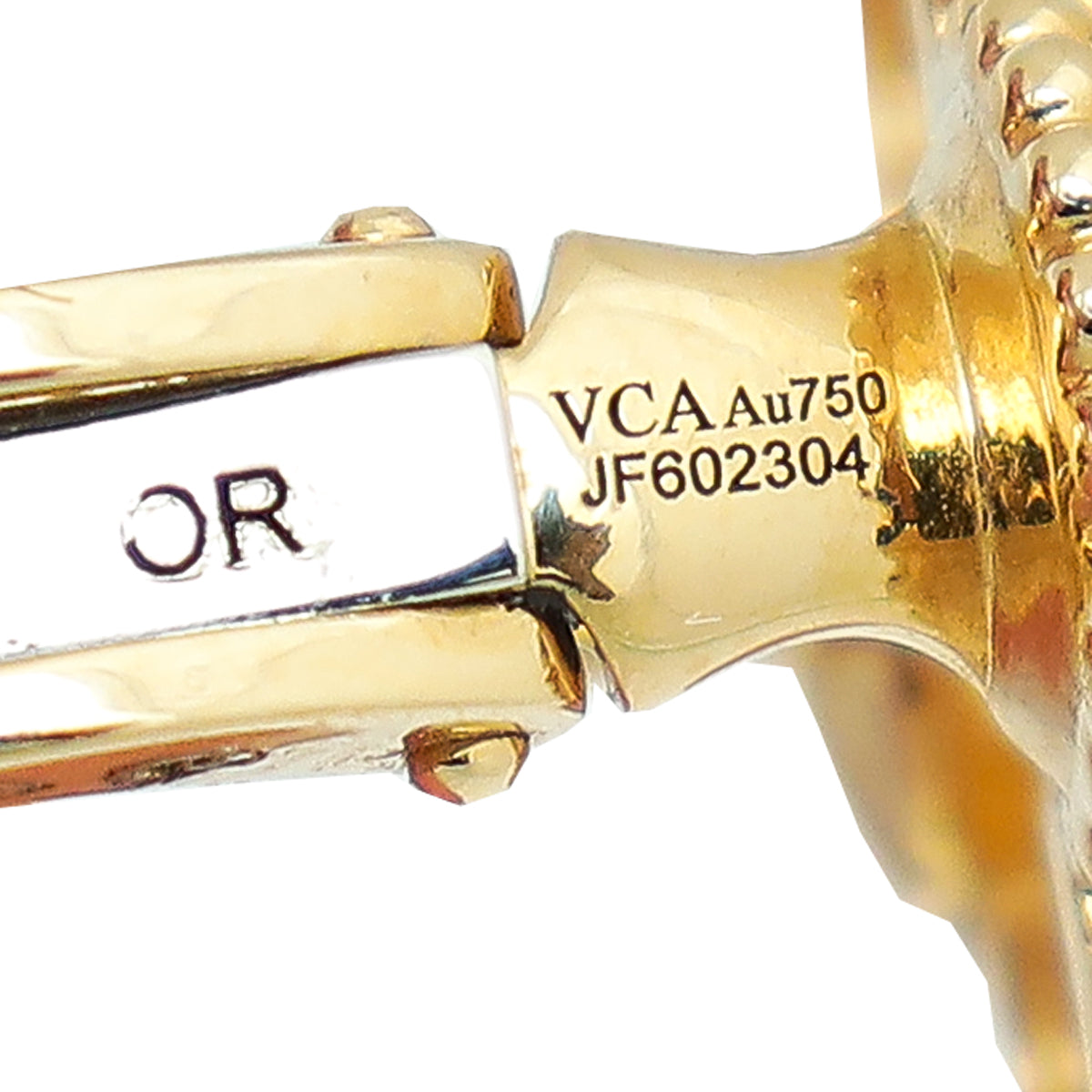 Van Cleef & Arpels 18K Yellow Gold MOP Vintage Alhambra Earrings