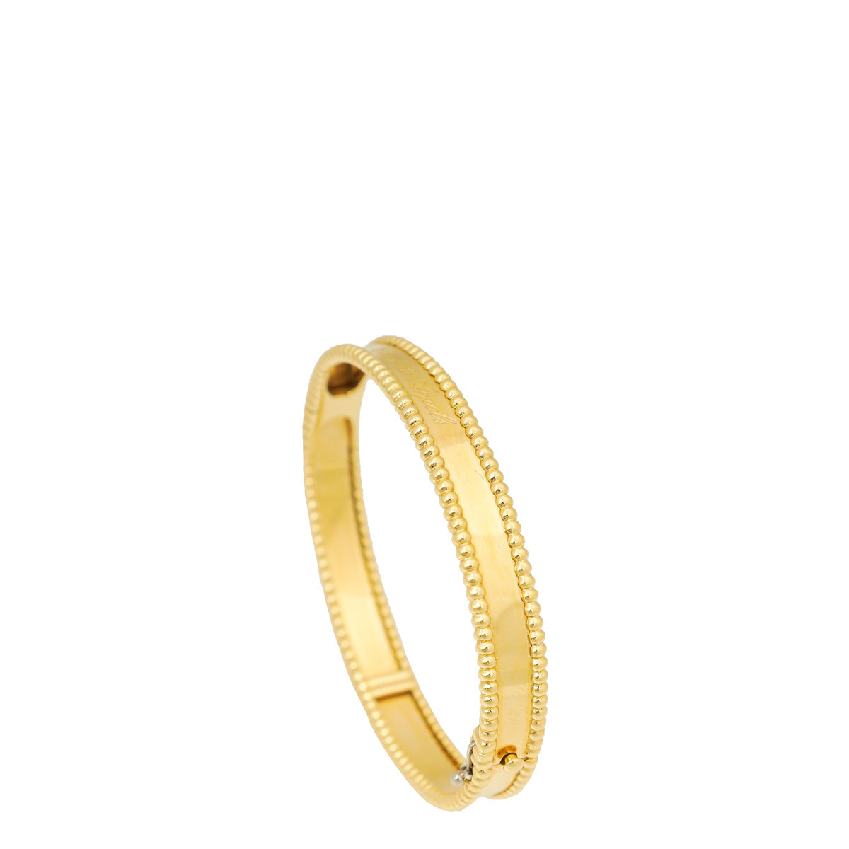 Van Cleef & Arpels 18K Yellow Gold VPerlée Signature Bracelet Small Model