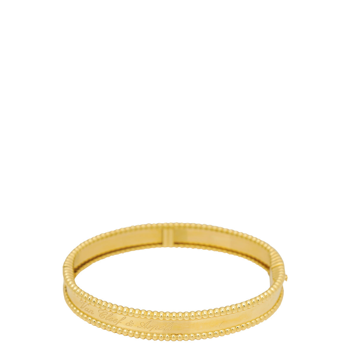Van Cleef & Arpels 18K Yellow Gold VPerlée Signature Bracelet Small Model