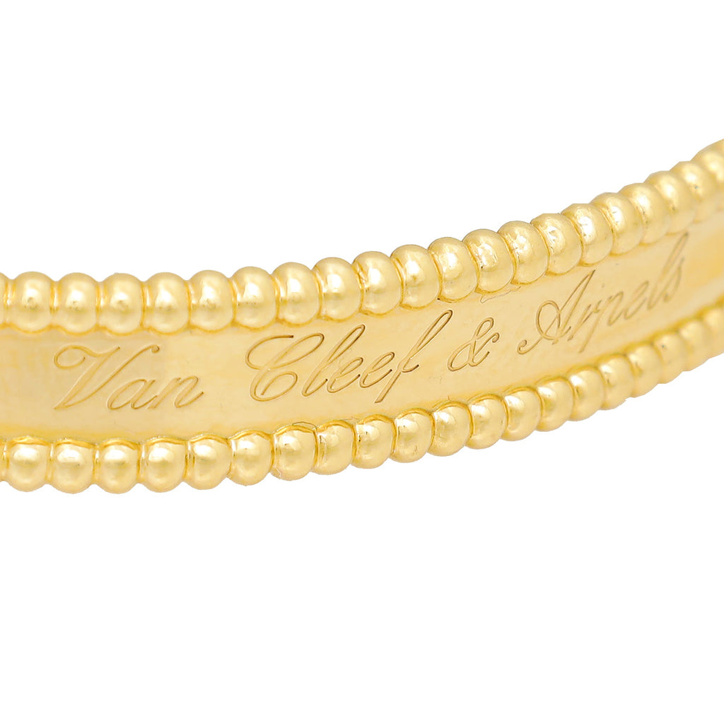 Van Cleef & Arpels 18K Yellow Gold VPerlée Signature Bracelet Small Model
