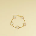 Van Cleef & Arpels 18K Yellow Gold Vintage Alhambra 5 Motifs MOP Bracelet