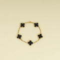 Van Cleef and Arpels 18K Yellow Gold Vintage Alhambra 5 Motifs Bracelet