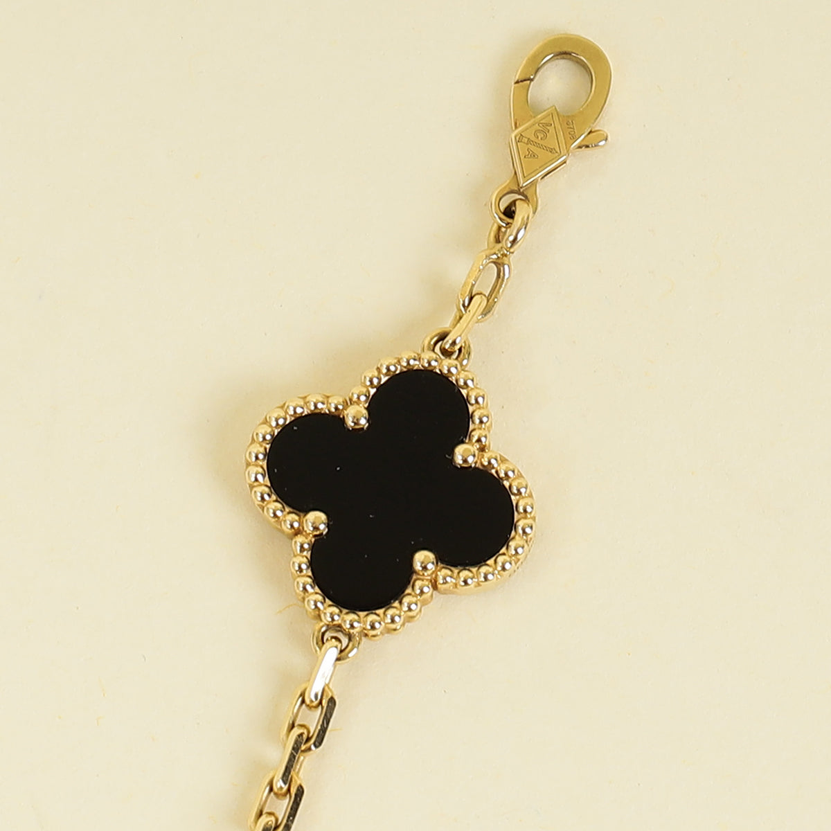 Van Cleef and Arpels 18K Yellow Gold Vintage Alhambra 5 Motifs Bracelet