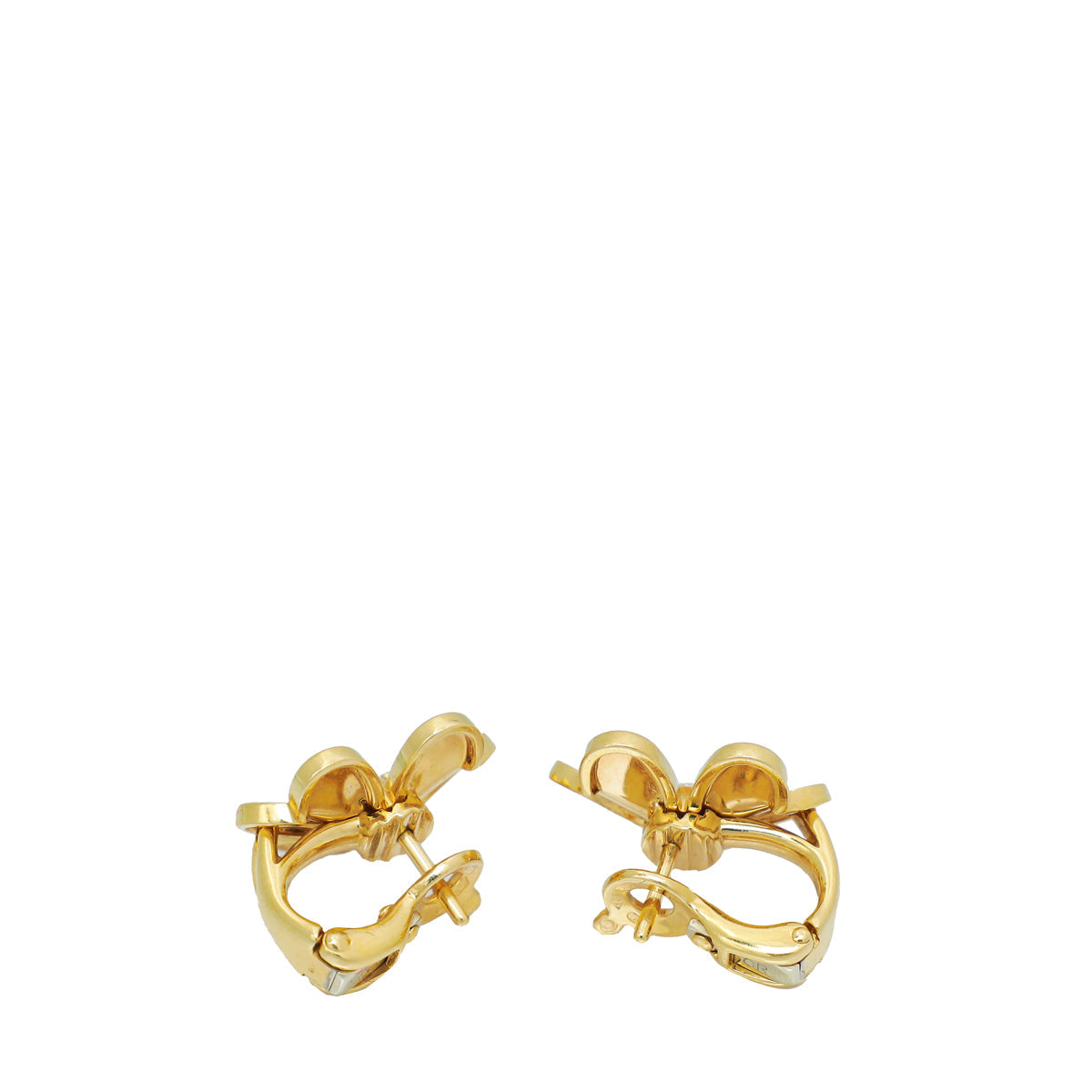 Van Cleef & Arpels 18K Yellow Gold Diamond Frivole Small Model Diamond Earrings