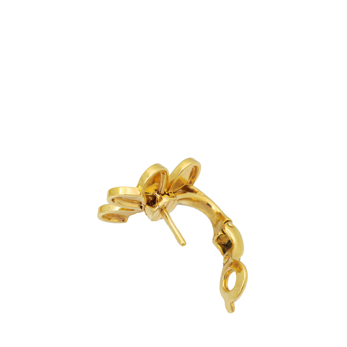 Van Cleef & Arpels 18K Yellow Gold Diamond Frivole Small Model Diamond Earrings
