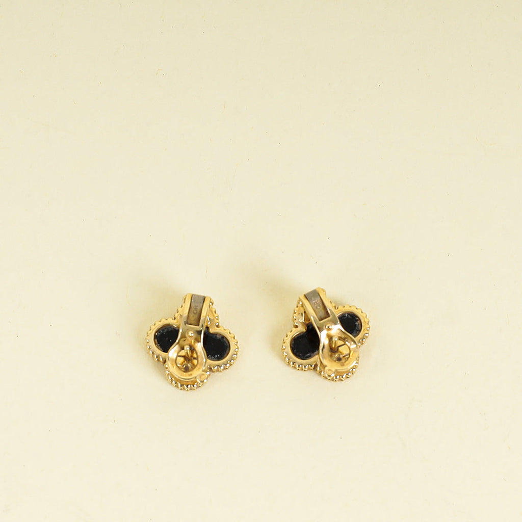 Van Cleef & Arpels 18K Yellow Gold Vintage Alhambra Earrings