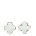 Van Cleef & Arpels 18K White Gold MOP Vintage Alhambra Earrings