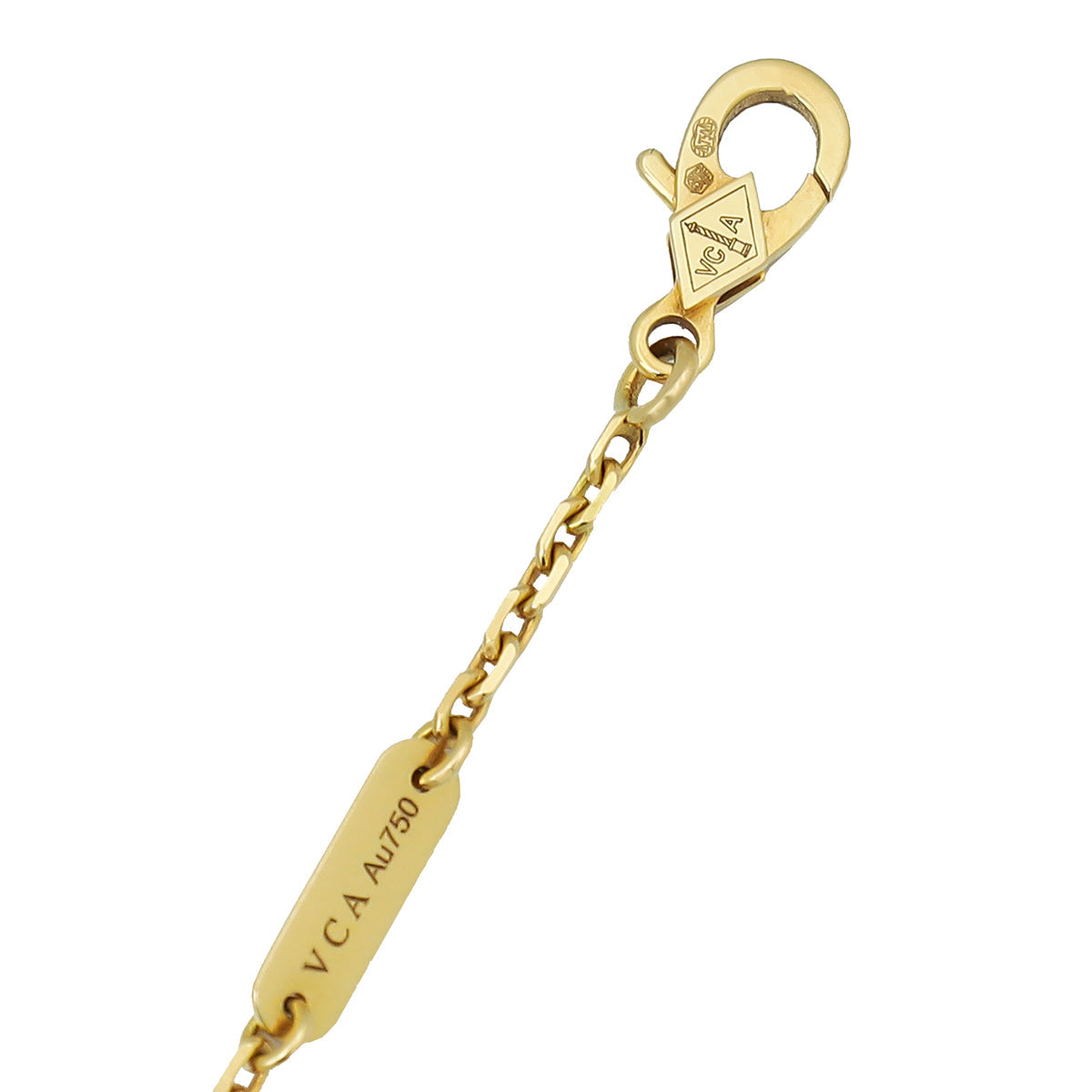 Van Cleef & Arpels 18K Yellow Gold Carnelian Magic Alhambra Pendant Long Necklace